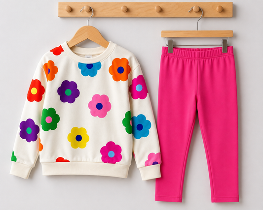 Multi-Flower Kids Winter Suit
