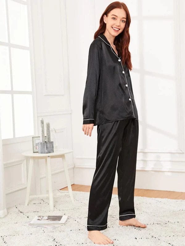 Black Silk Night Suit