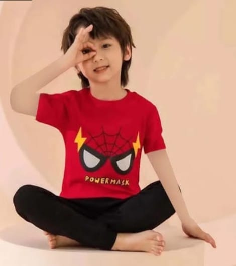 Red Spider Man Kids Half Sleeve