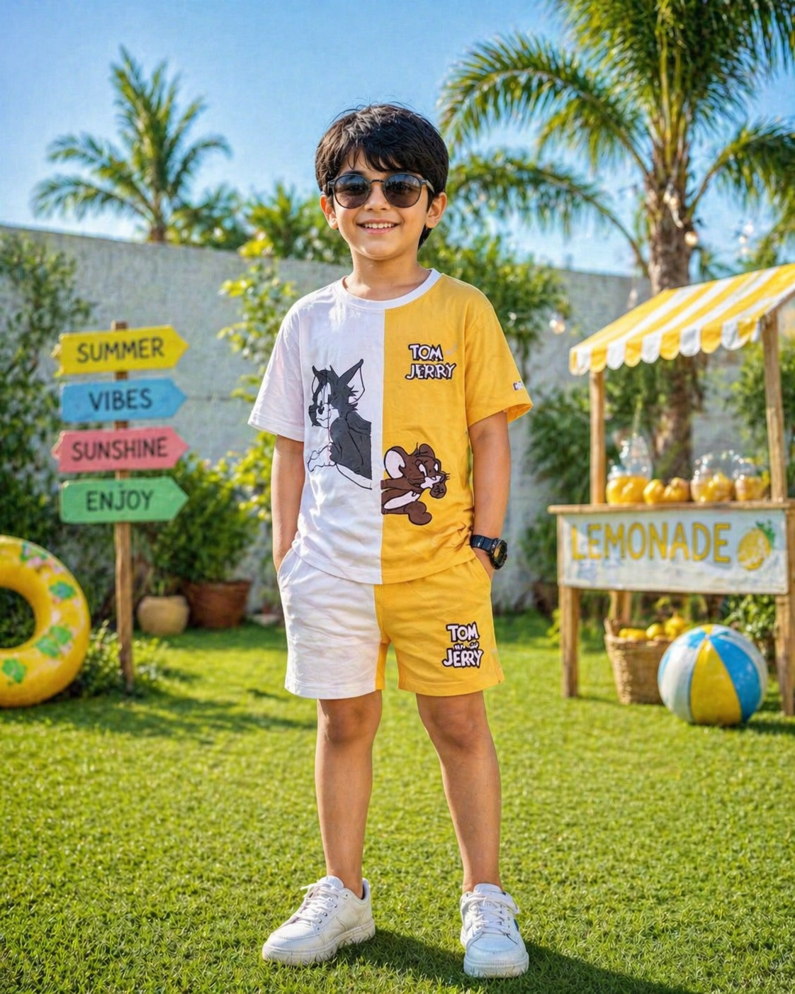 Yellow Tom & Jerry Kids Summer Collection