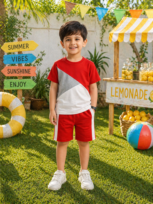 Red Panel Kids Summer Colletion