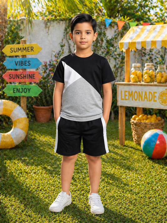 Black Panel Kids Suimmer Collection