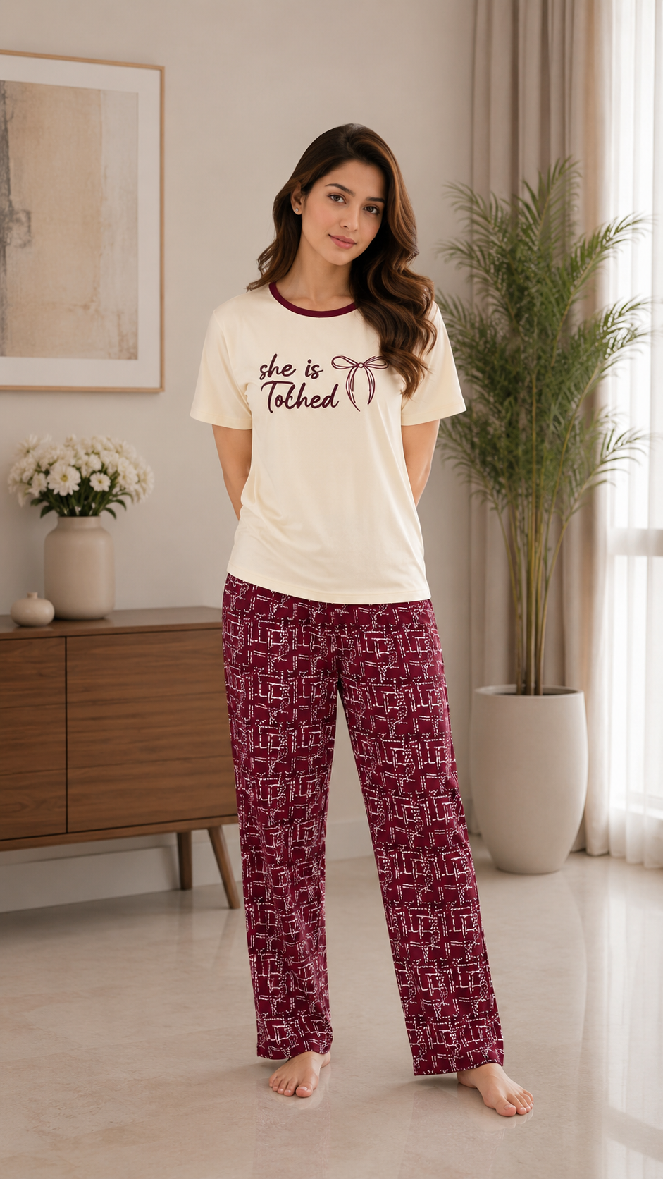 She Is Tolhed Design Night Suit