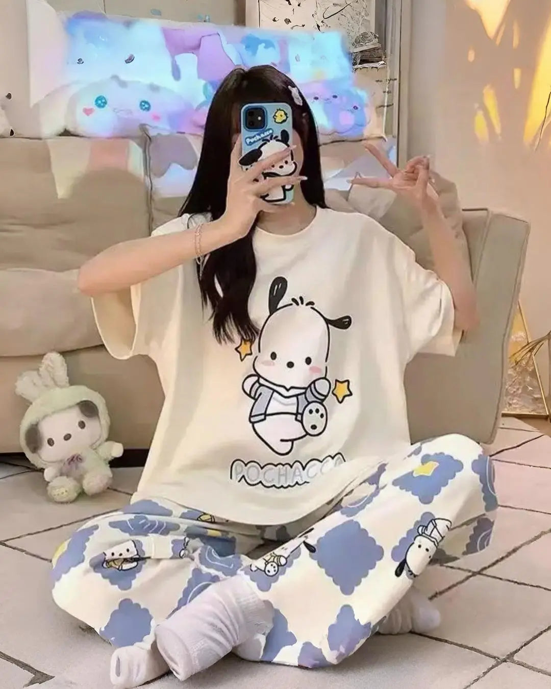 Soft Cute Character Print Nightwear Set