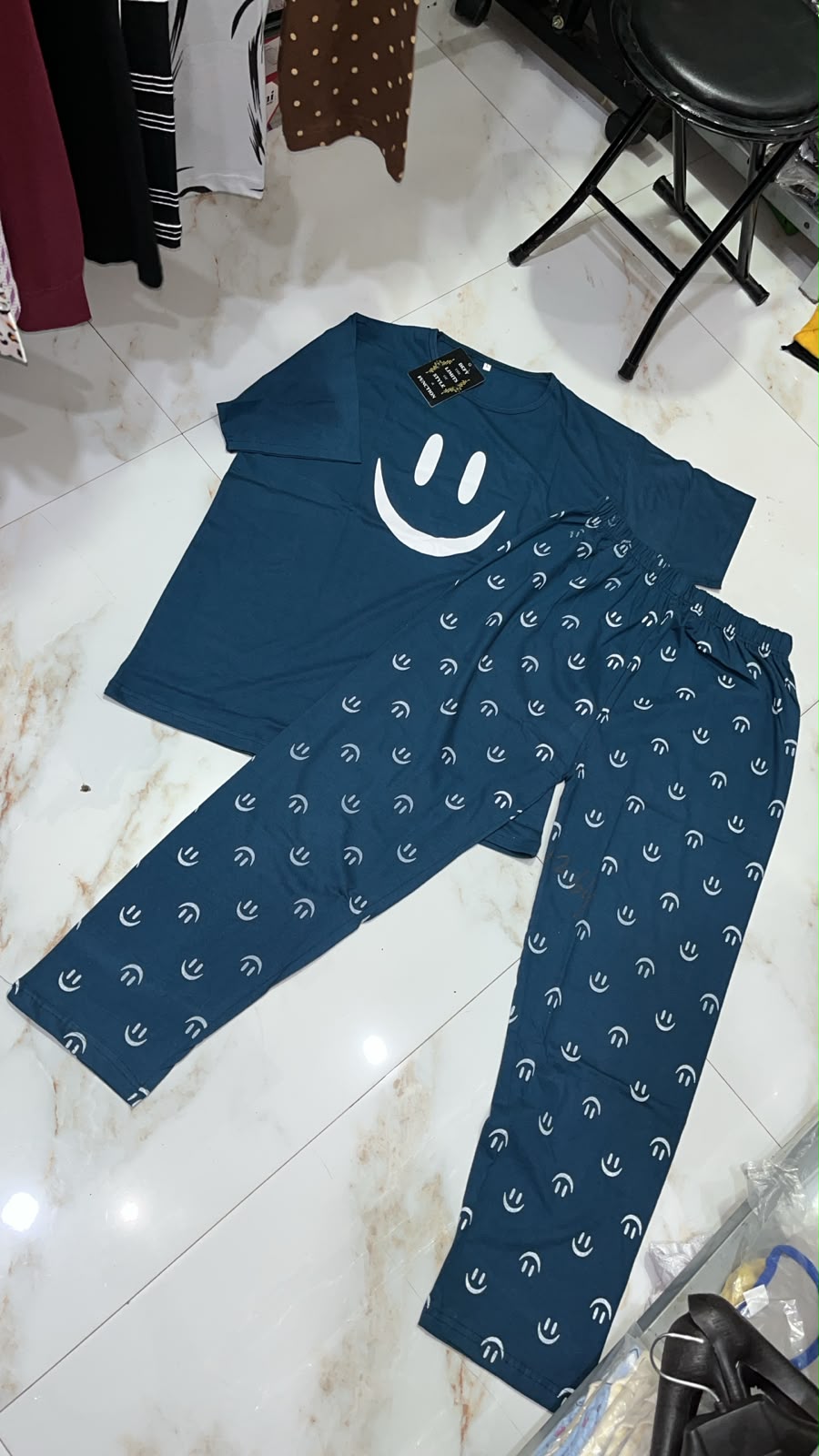 C-Green Smile  Design Night Suit