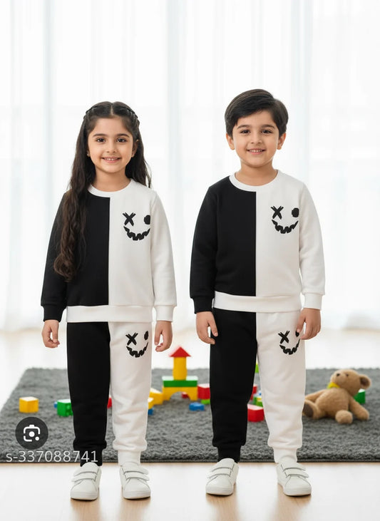 White & Black Kids Winter Suit