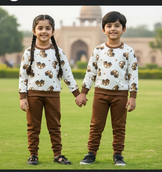 Brown Car Kids Winter Suit